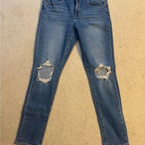 Women's Blue Distressed Jeans
